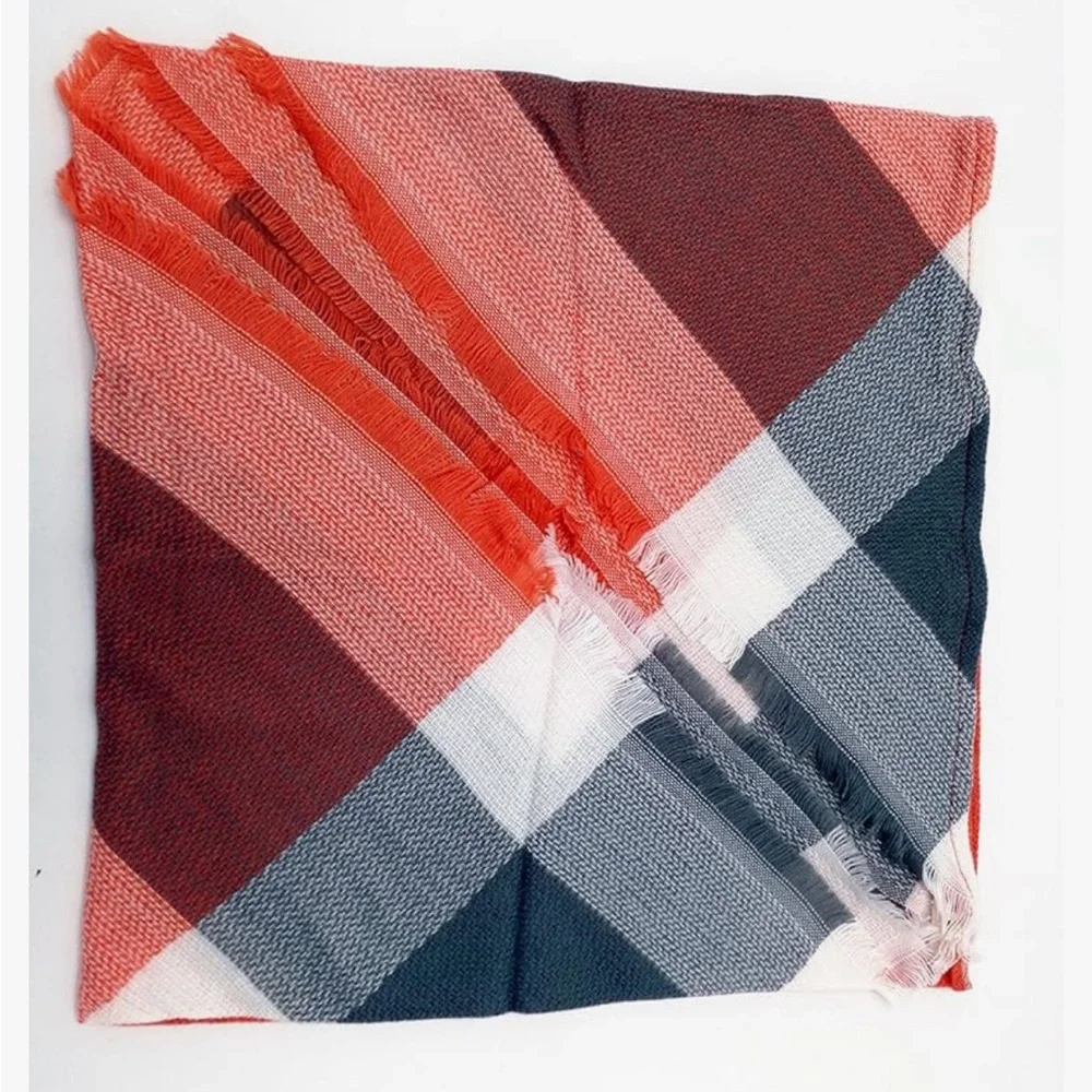 Wander Agio Warm Long Shawl Winter Large Knit Cashmere Feel Plaid Triangle Scarf - Picture 2 of 11