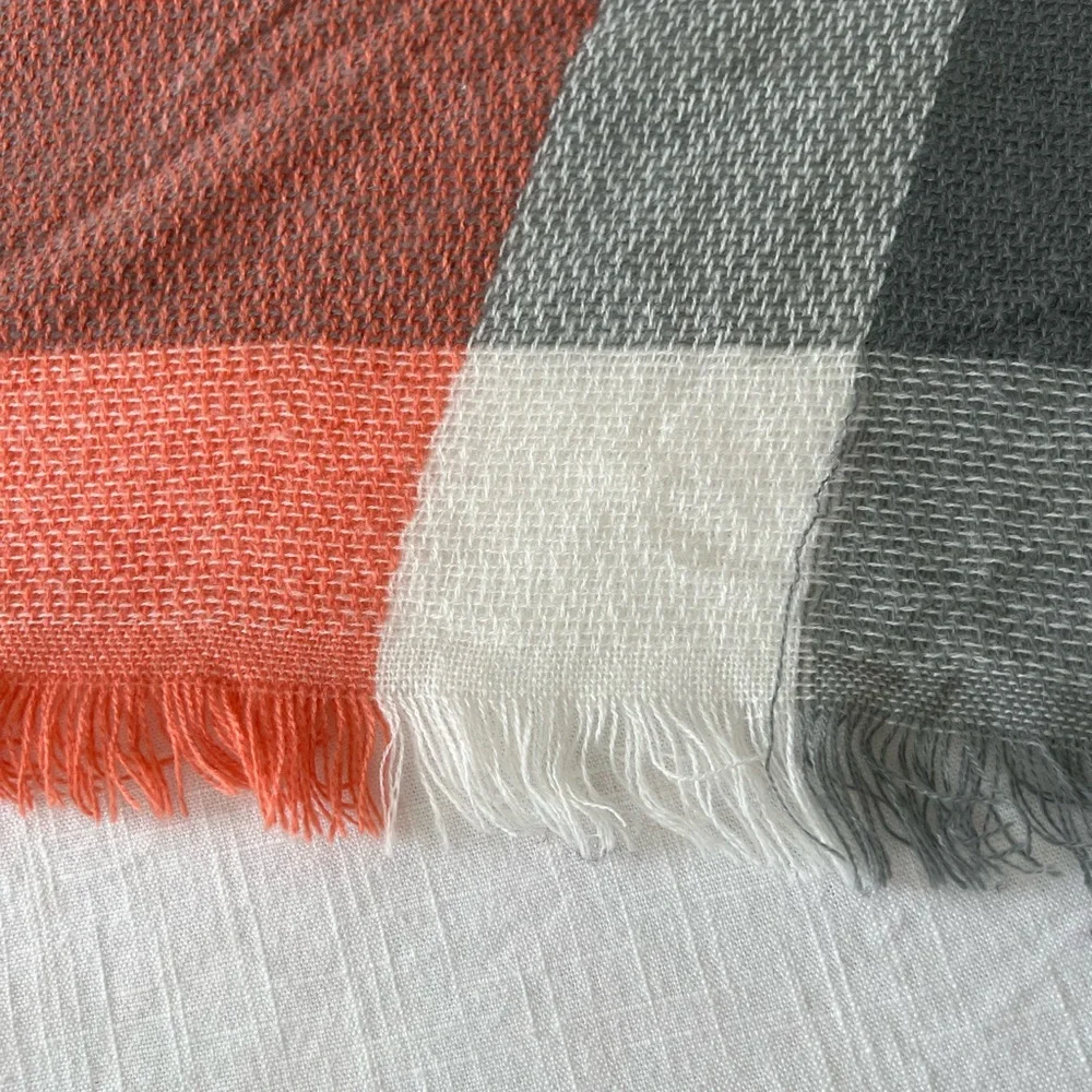 Wander Agio Warm Long Shawl Winter Large Knit Cashmere Feel Plaid Triangle Scarf - Picture 11 of 11