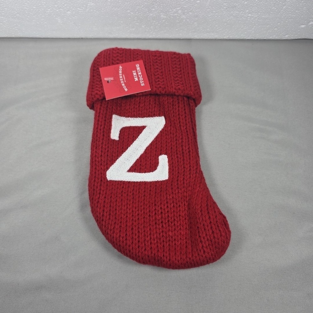 Letter Z Wondershop Monogram Mini Christmas Stocking Initial Red Knit Target