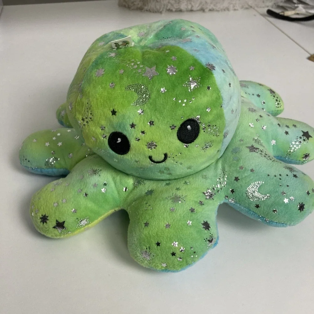 Cute Octopus Green 11 Inch Reversible Soft Stuffed Toy - Picture 1 of 6
