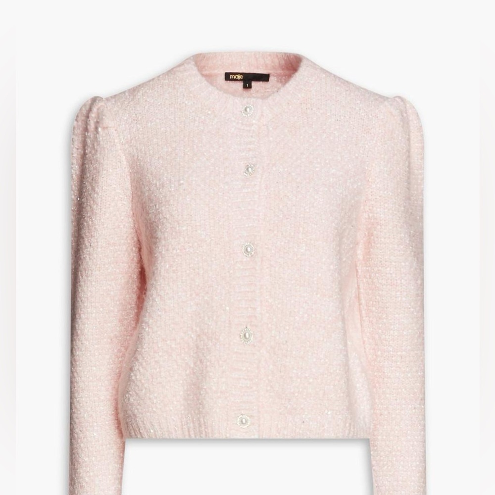 Maje sweater with pearl/crystal buttons