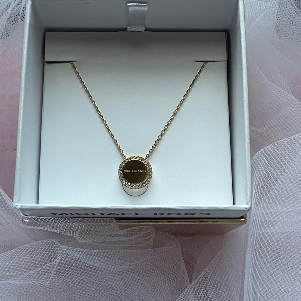 Michael Kors Gold and Silver Circle Pendant Necklace