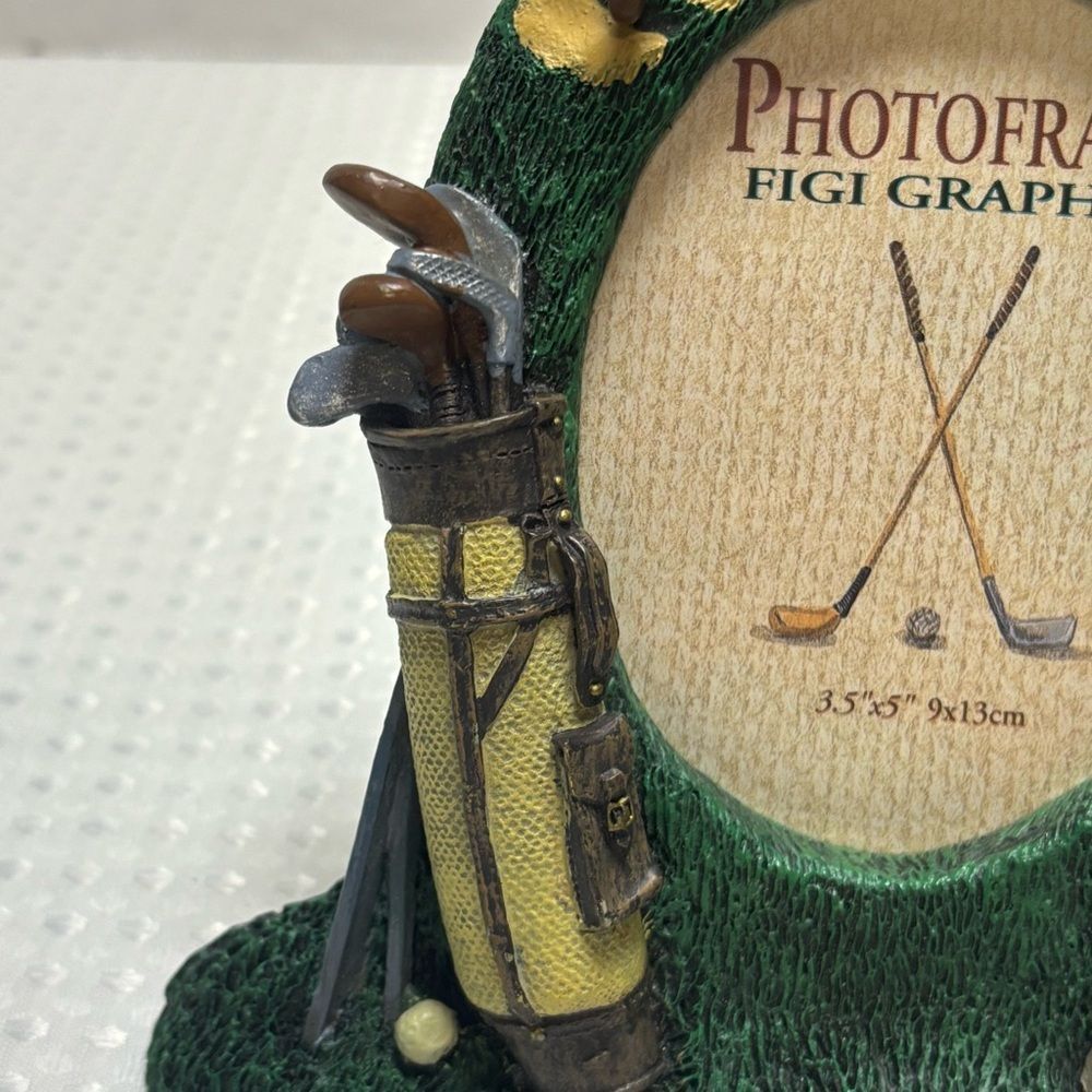 Vintage 1993 Figi Graphics 3D Resin Lady Golfer Tabletop Photo Frame - Picture 5 of 7
