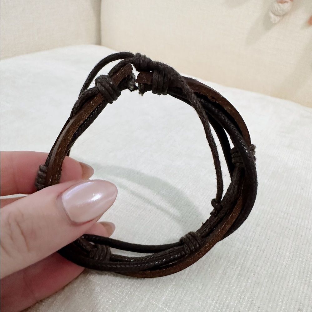 Brown Leather Wrap Bracelet