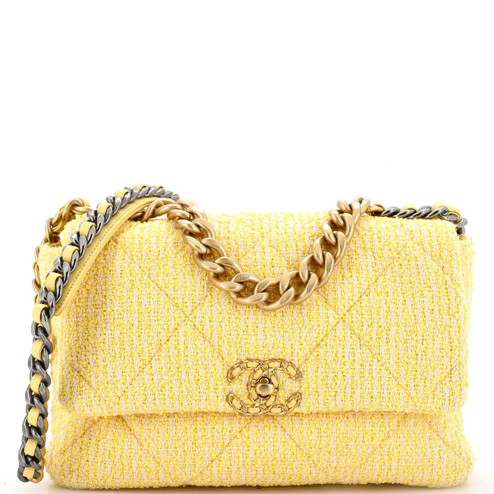 Chanel Large 19 Flap Bag Quilted Tweed