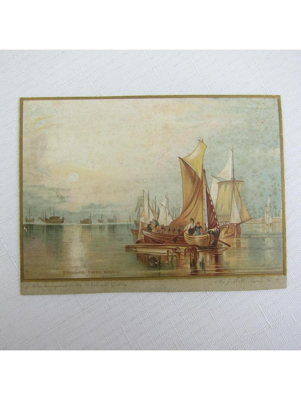 Antique Art Print Joseph Mallord William Turner Stangate Creek on River Medway