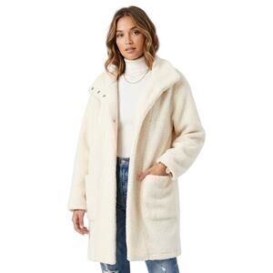 Encore by Idina Menzel Soho Sherpa Coat in Oyster NEW Size XL