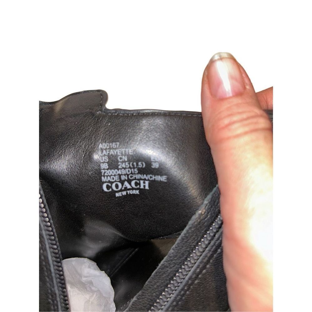 Coach Lafayette Black Leather Peep Toe Heels Size 9 - Picture 8 of 9