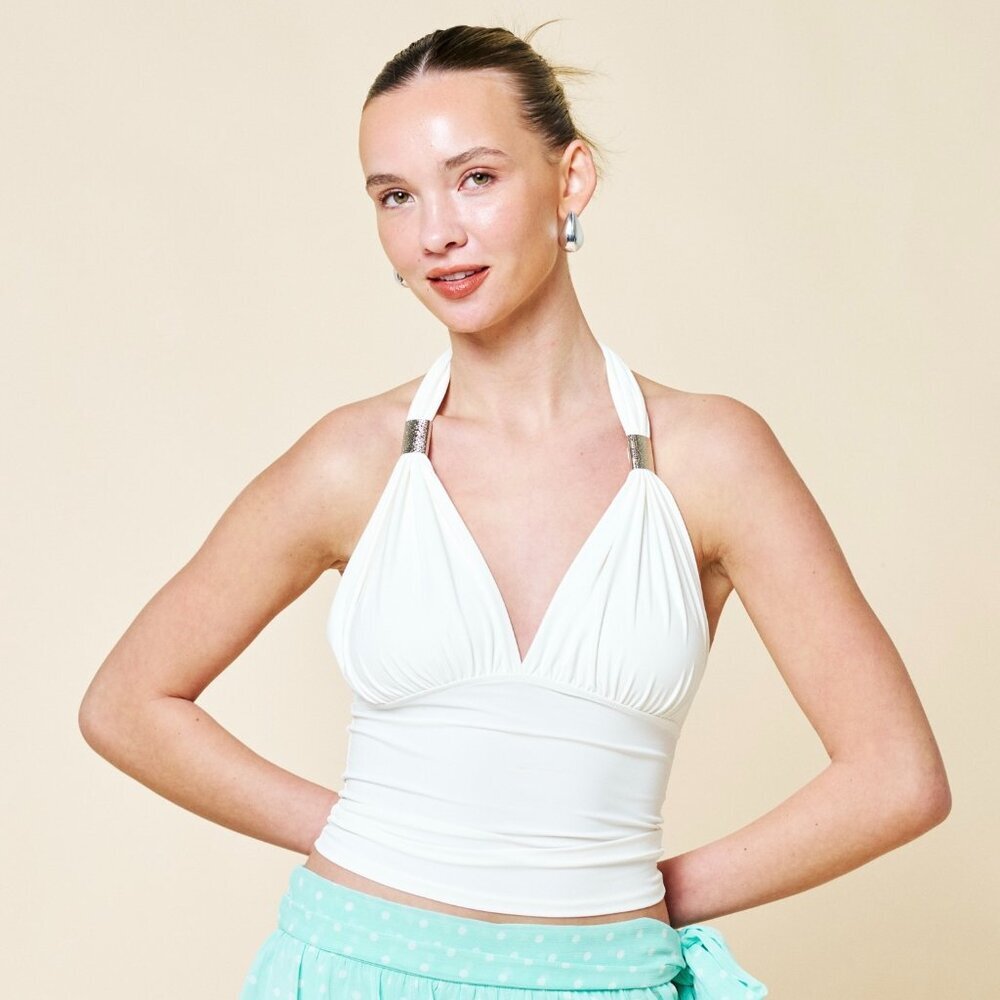 SHOW STOPPER WHITE GOLD DECAL TANK TOP