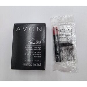 Avon Ideal Flawless Foundation Samples Light Medium 14ct & Glazewear Lip Gloss