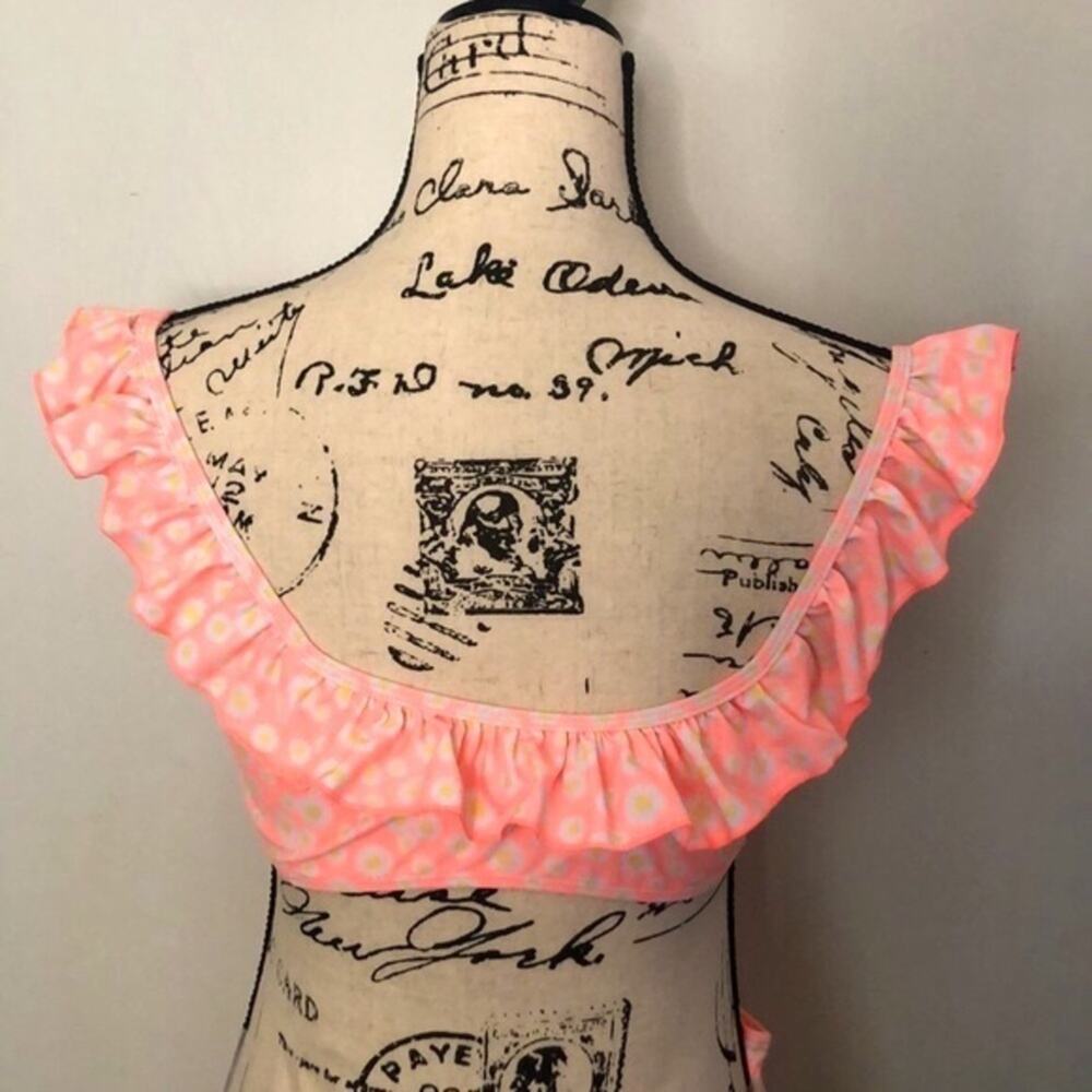 NWT! Cabana Del Sol Neon Bikini with Floral Print Size Large - Picture 5 of 11
