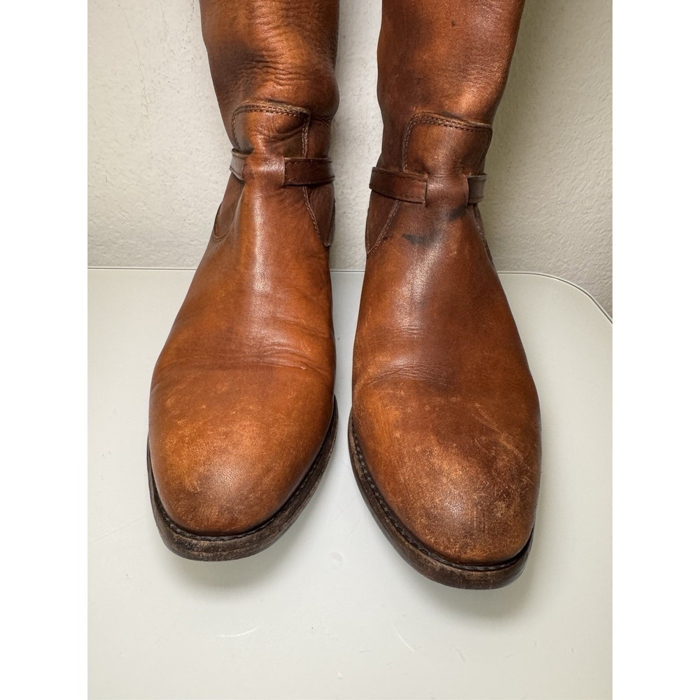 Frye 17-Inch Tall Knee Brown Leather Harness Biker Motorcycle Boots Women 7.5*** - Picture 3 of 16