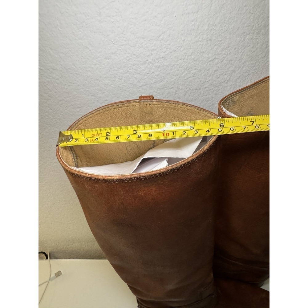 Frye 17-Inch Tall Knee Brown Leather Harness Biker Motorcycle Boots Women 7.5*** - Picture 12 of 16