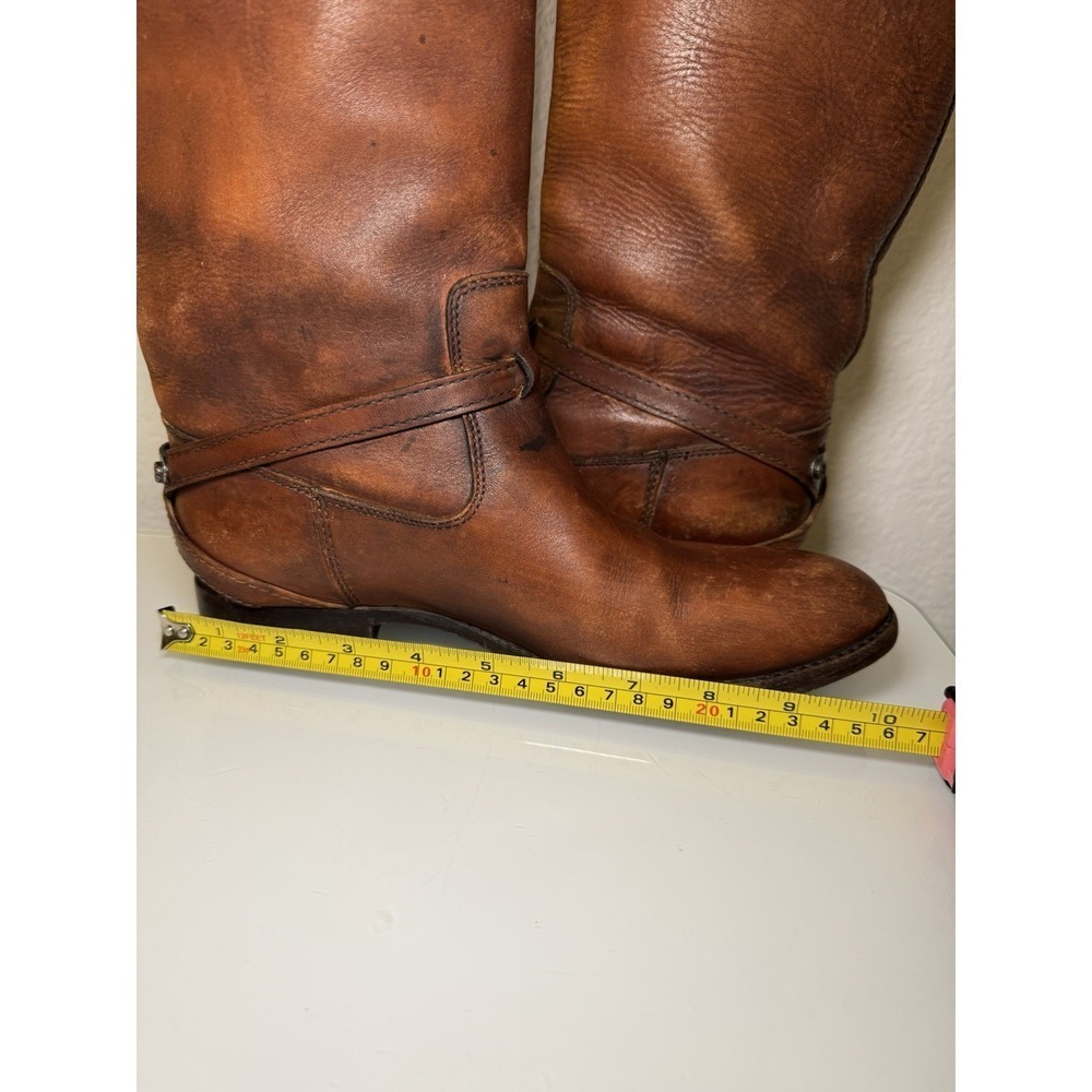 Frye 17-Inch Tall Knee Brown Leather Harness Biker Motorcycle Boots Women 7.5*** - Picture 14 of 16