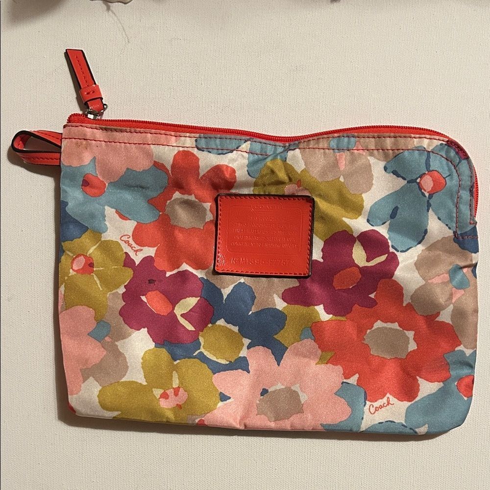 Coach Floral Cosmetic Bag - Red and Multicolor