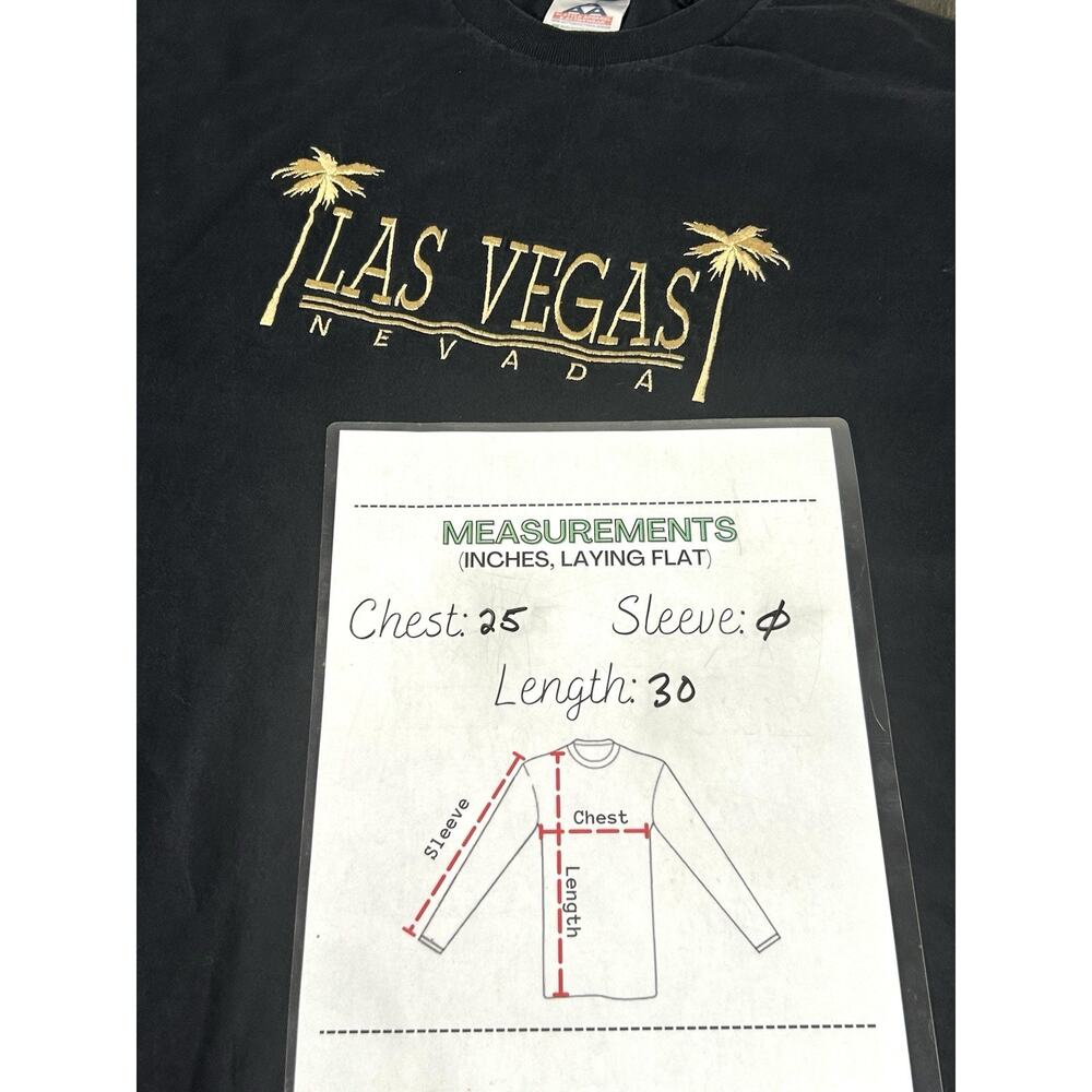 Vintage Las Vegas Nevada T Shirt Black With Gold Embroidery Destination USA 2XL - Picture 4 of 5