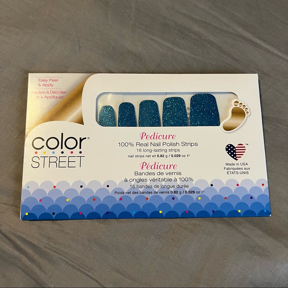 *Retired* Color Street: How Swede It Is (Pedicure) | Blue Glitter Summer Sparkle - Picture 3 of 11