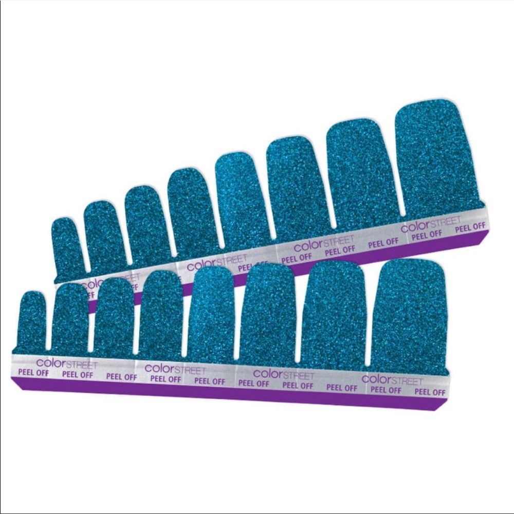 *Retired* Color Street: How Swede It Is (Pedicure) | Blue Glitter Summer Sparkle - Picture 10 of 11