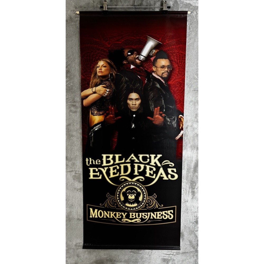 Black Eyedpeas‎ VINYL PROMO BANNER POSTER Monkey Business 2 sided original 18x41