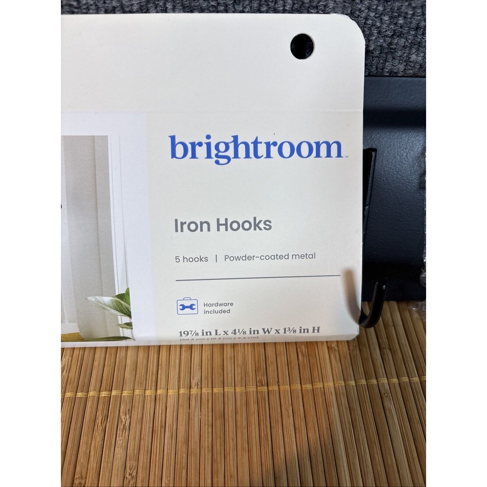 Brightroom Iron Hooks~5 Hooks~Powder‎ coated Metal - Picture 2 of 3