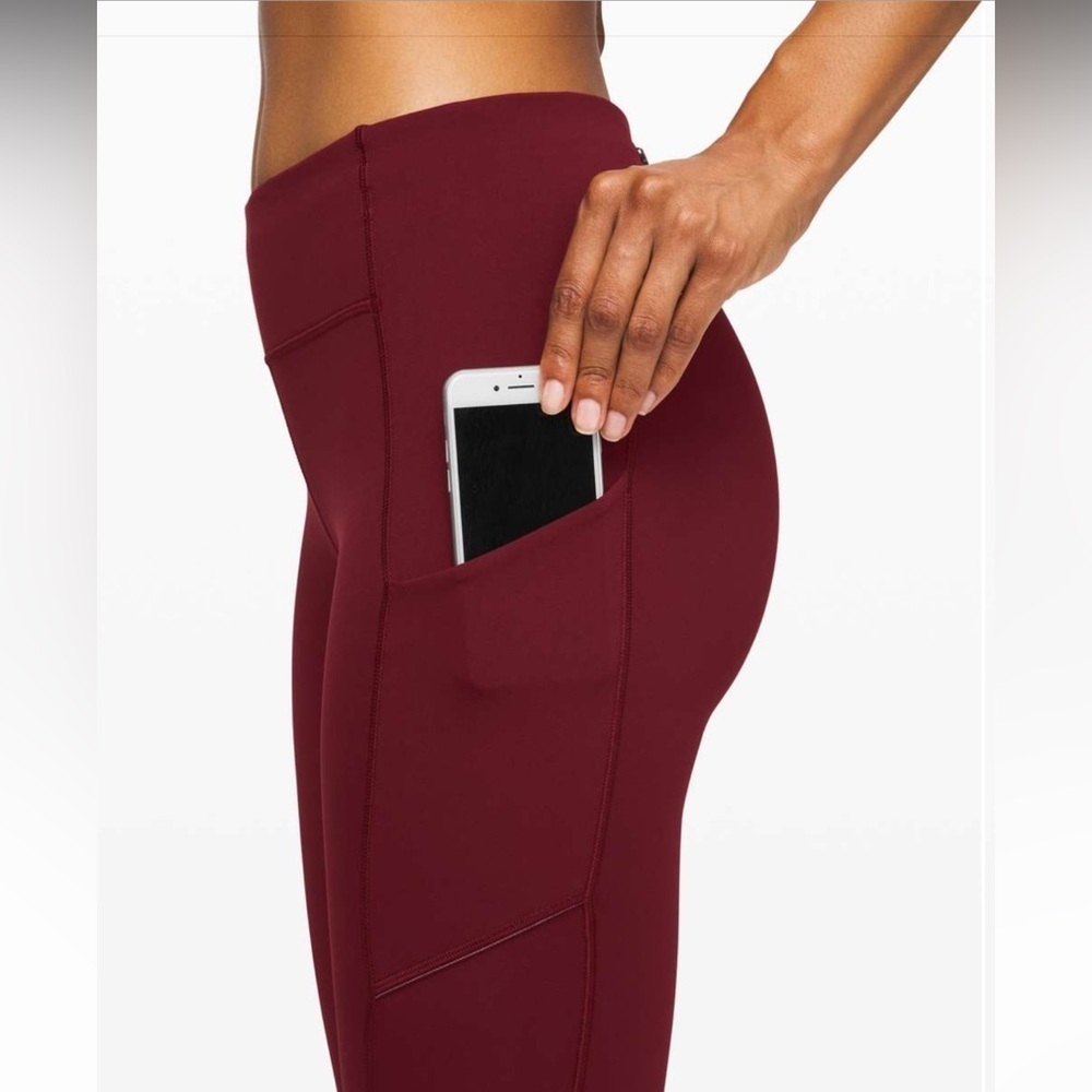 Lululemon Speed Up Tight Low Rise Full Length Tall 31" Burgundy, Size 4, W5BP1T - Picture 3 of 12