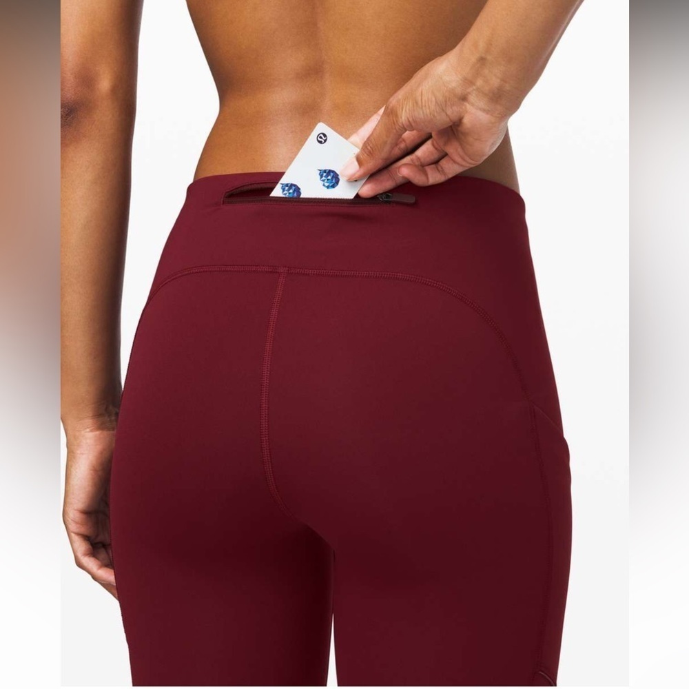 Lululemon Speed Up Tight Low Rise Full Length Tall 31" Burgundy, Size 4, W5BP1T - Picture 4 of 12