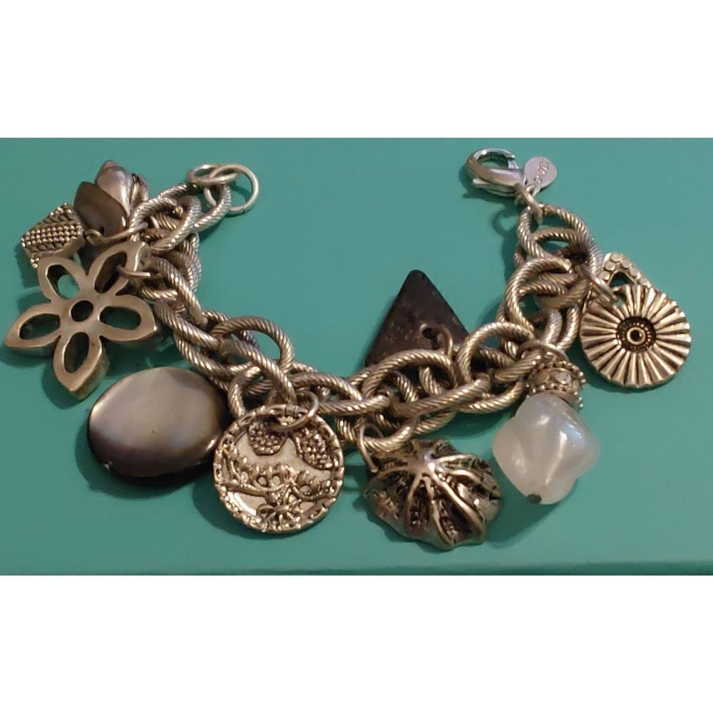 Whimsical Chicos Lots of Charms Goldtone Bracelet