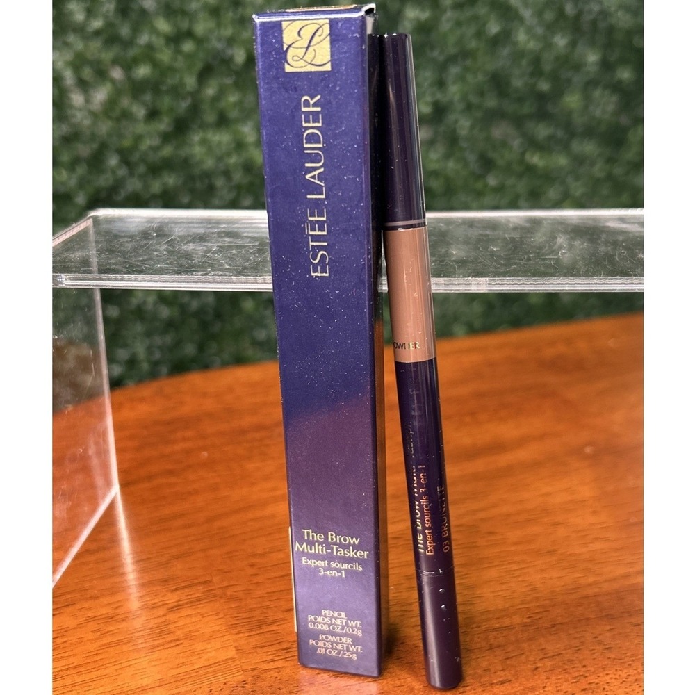 Estee Lauder The Brow Multi-Tasker 3-in-1 03 Brunette NEW Eyebrow Pencil Powder