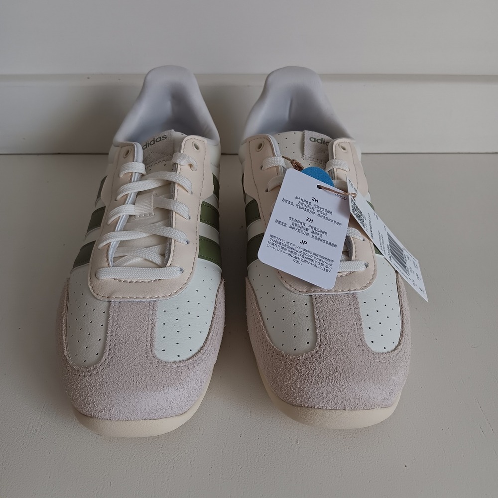 Adidas Barreda Lo Womens 8 Wonder White Olive NWT HQ7388 Low Top Leather/Suede - Picture 2 of 10