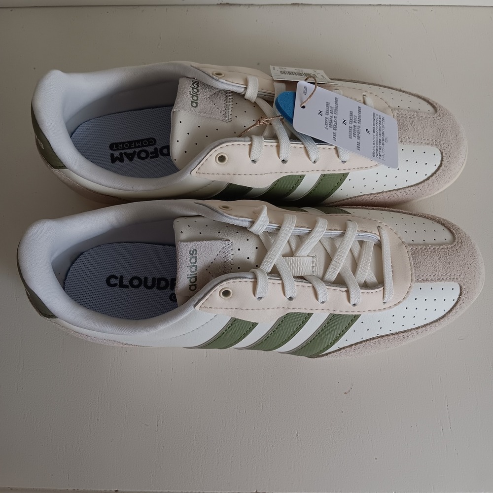 Adidas Barreda Lo Womens 8 Wonder White Olive NWT HQ7388 Low Top Leather/Suede - Picture 4 of 10