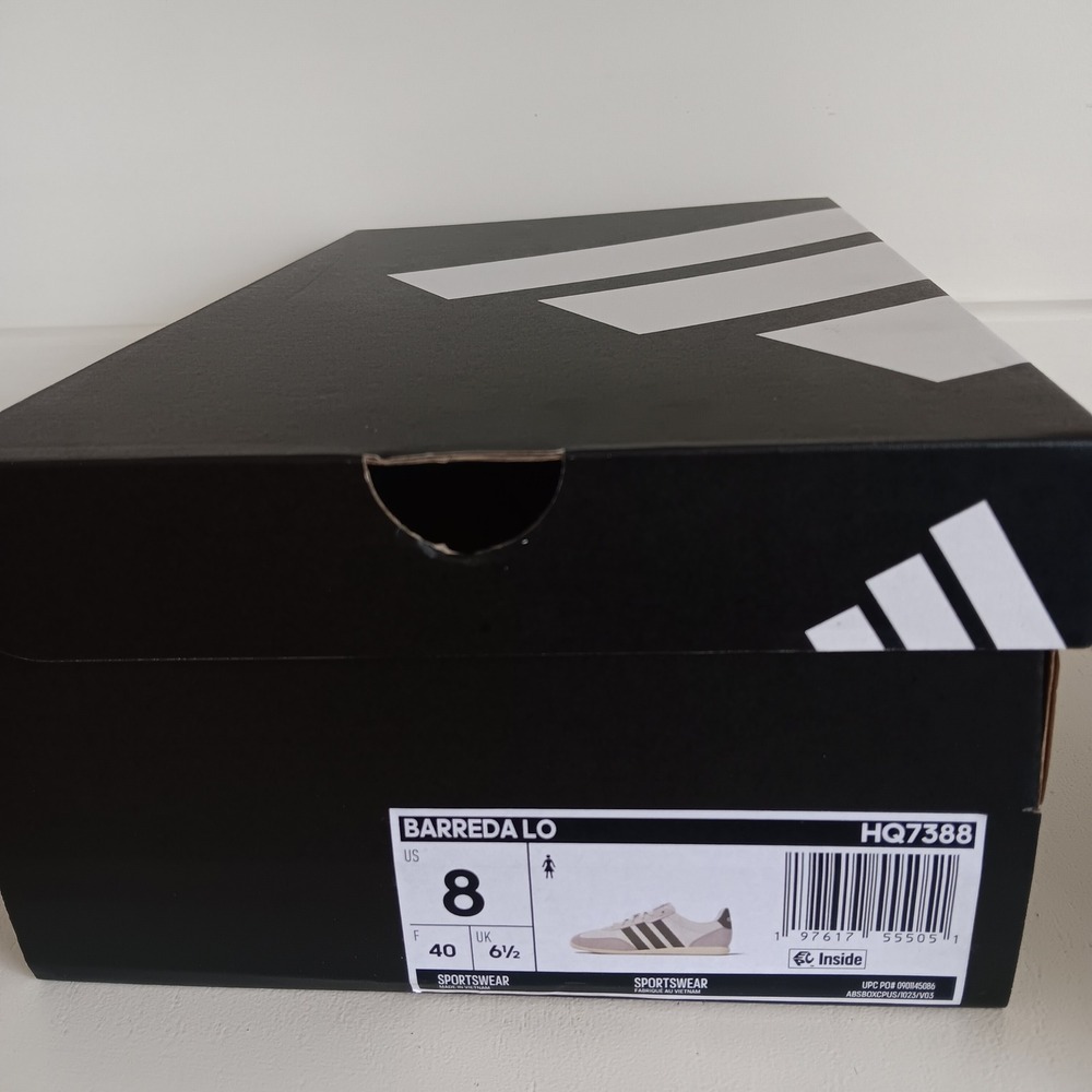 Adidas Barreda Lo Womens 8 Wonder White Olive NWT HQ7388 Low Top Leather/Suede - Picture 10 of 10