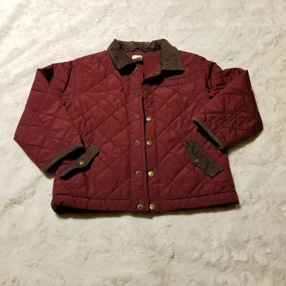 Gymboree Quilted Burgundy Button Chore Jacket Coat Size 4t/5t