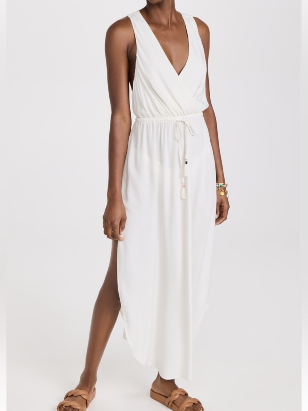 L*SPACE kenzie swim cover up beach dress pool vacation cream size M