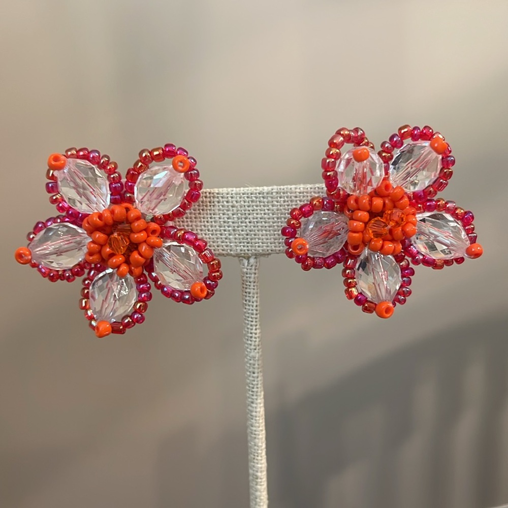 SHEIN VCAY 2 pair Handmade Beaded Flower Earrings - Picture 9 of 16