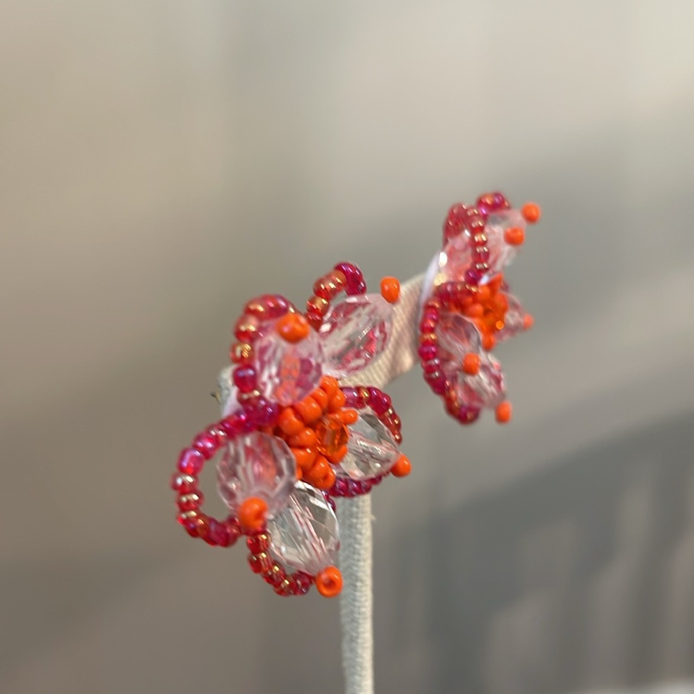 SHEIN VCAY 2 pair Handmade Beaded Flower Earrings - Picture 10 of 16