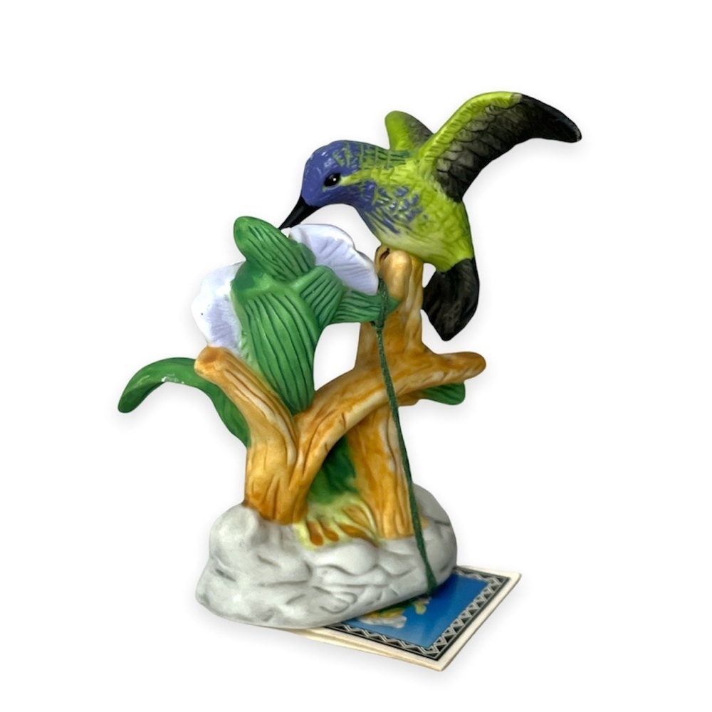 Porcelain Figurine Natures Costas‎ Hummingbird Purple Flower by Russ Berrie - Picture 4 of 12