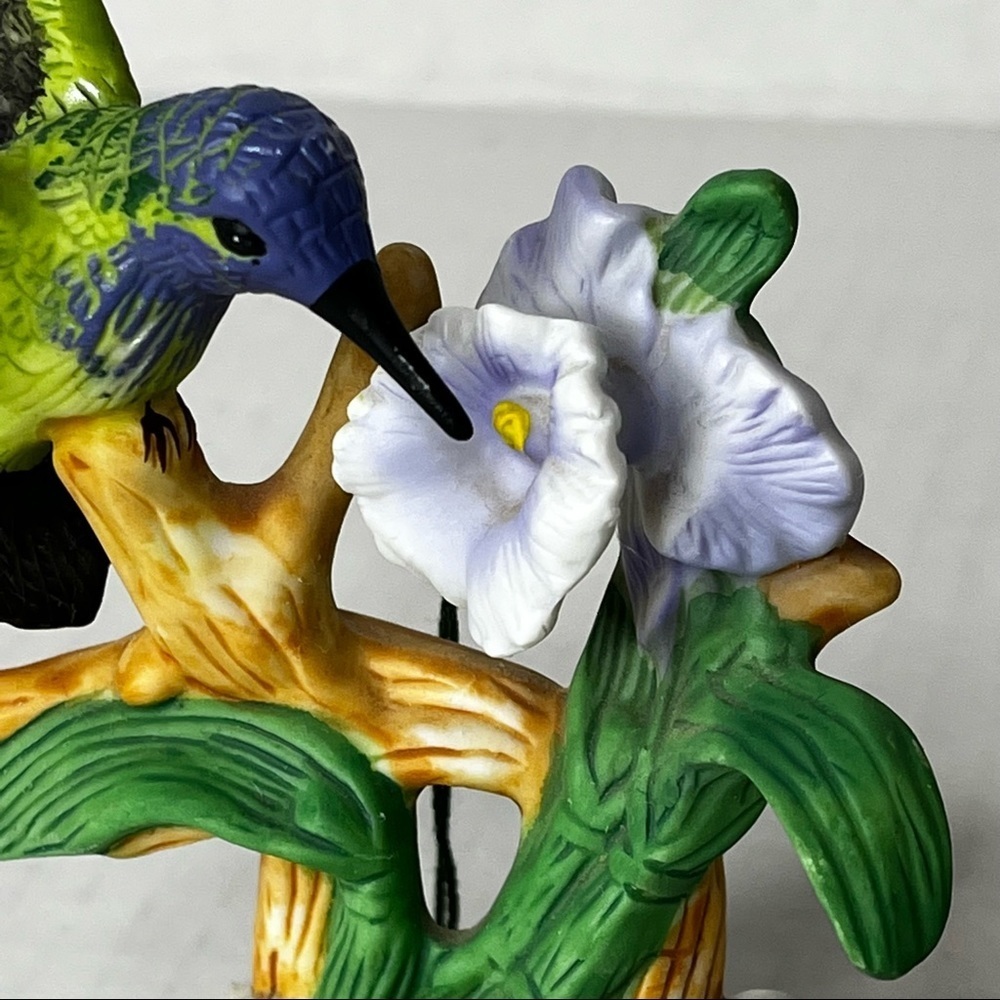 Porcelain Figurine Natures Costas‎ Hummingbird Purple Flower by Russ Berrie - Picture 6 of 12
