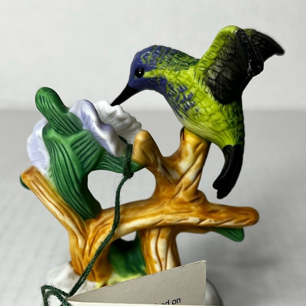 Porcelain Figurine Natures Costas‎ Hummingbird Purple Flower by Russ Berrie - Picture 8 of 12