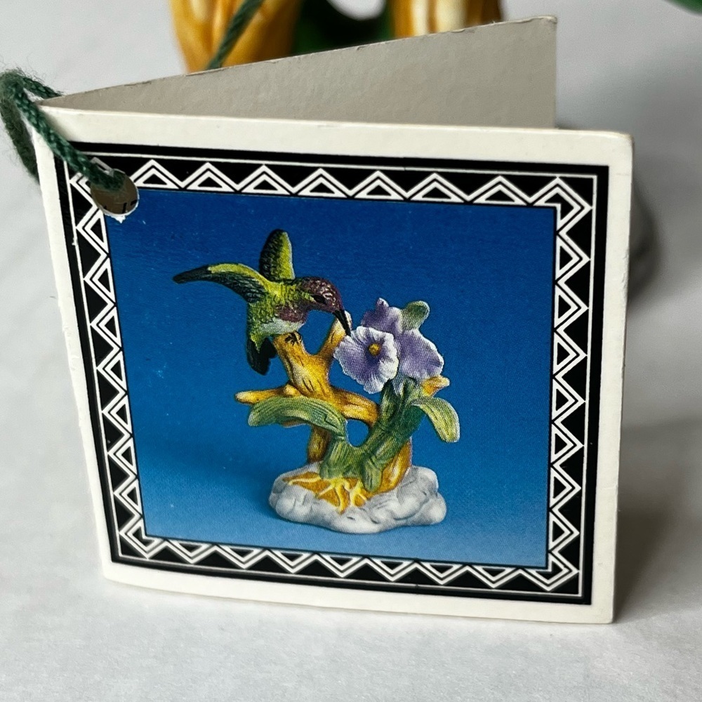 Porcelain Figurine Natures Costas‎ Hummingbird Purple Flower by Russ Berrie - Picture 12 of 12
