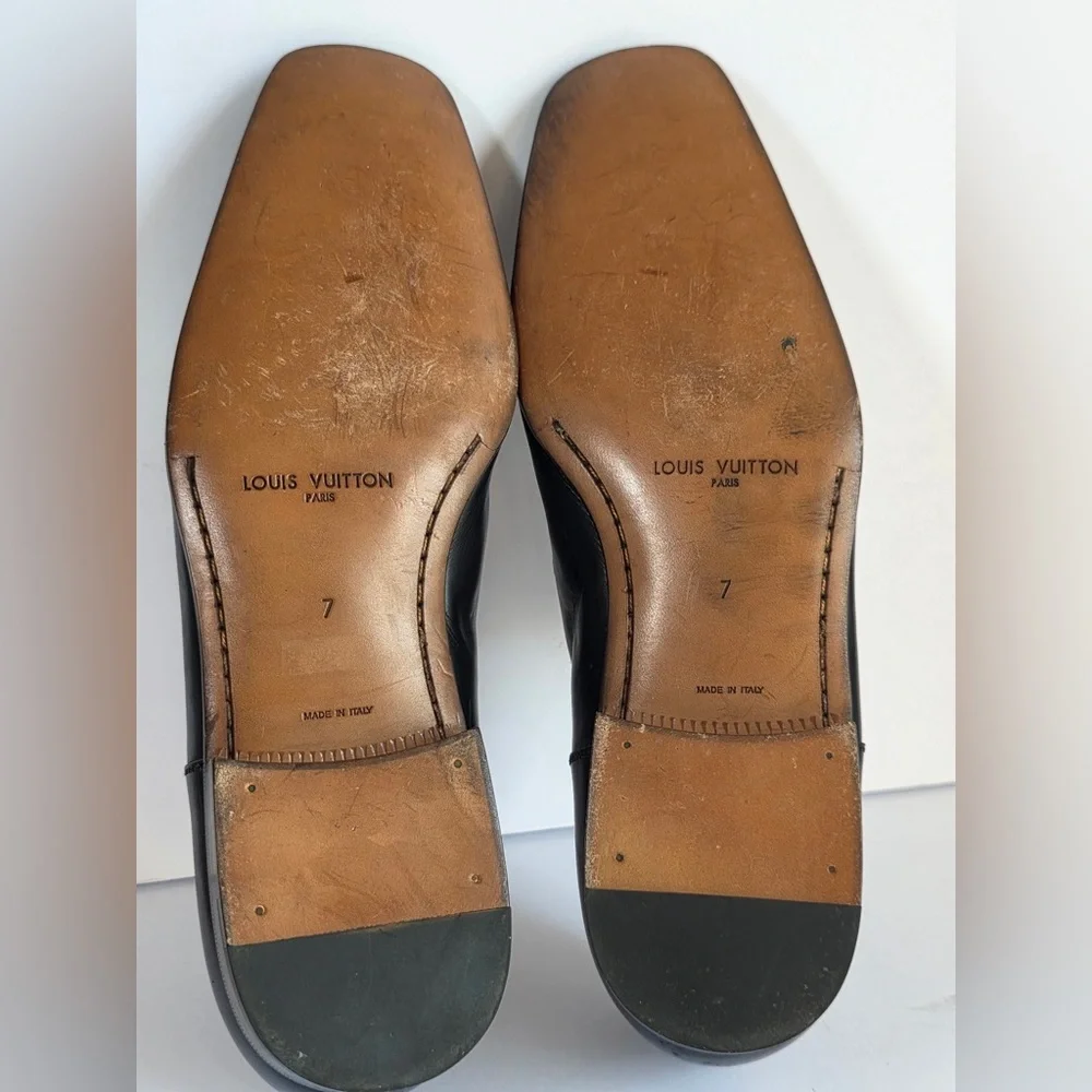 Louis Vuitton Men’s Black Leather Loafers - Picture 3 of 5