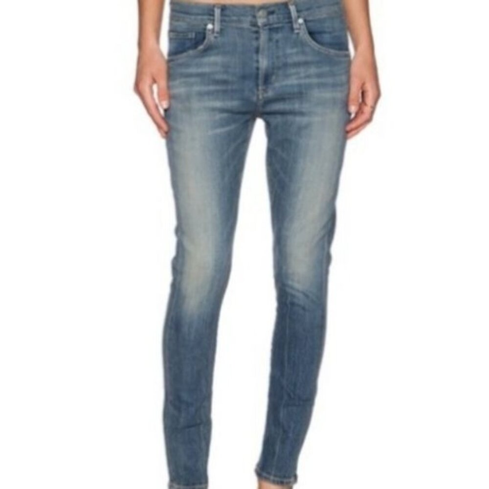 Agolde Claire womens Skinny jeans washed‎ Sz 31 denim midwaist blue color NWOT