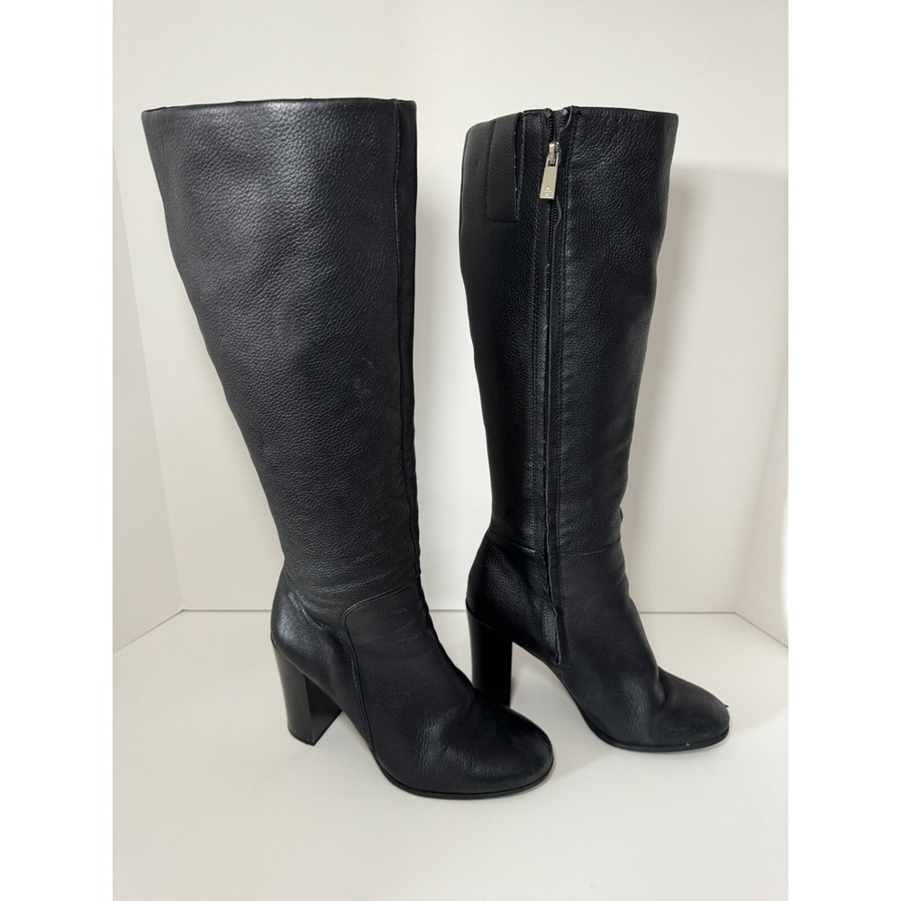 Women's Kenneth Cole New York Justin Black Leather Knee‎ High Boots, 7.5 M
