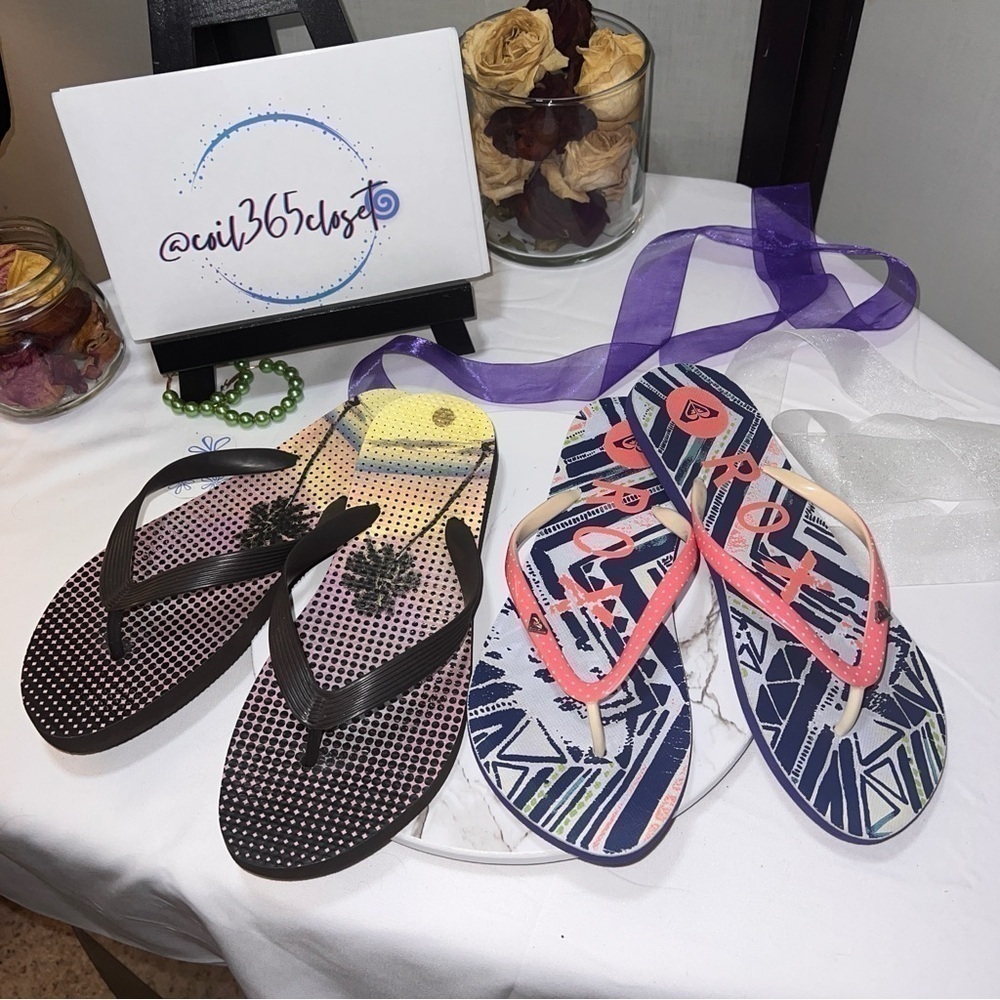 Roxy Flip Flop Thong Sandals Size 10 - Picture 1 of 8