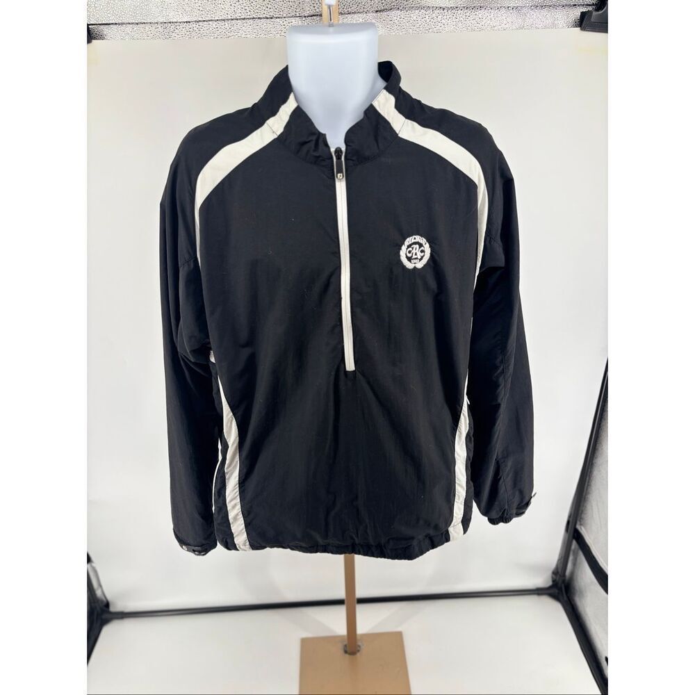 FootJoy FJ Ridge Country Club Chicago 1/4 Zip Windbreaker Jacket Men’s Large Bla