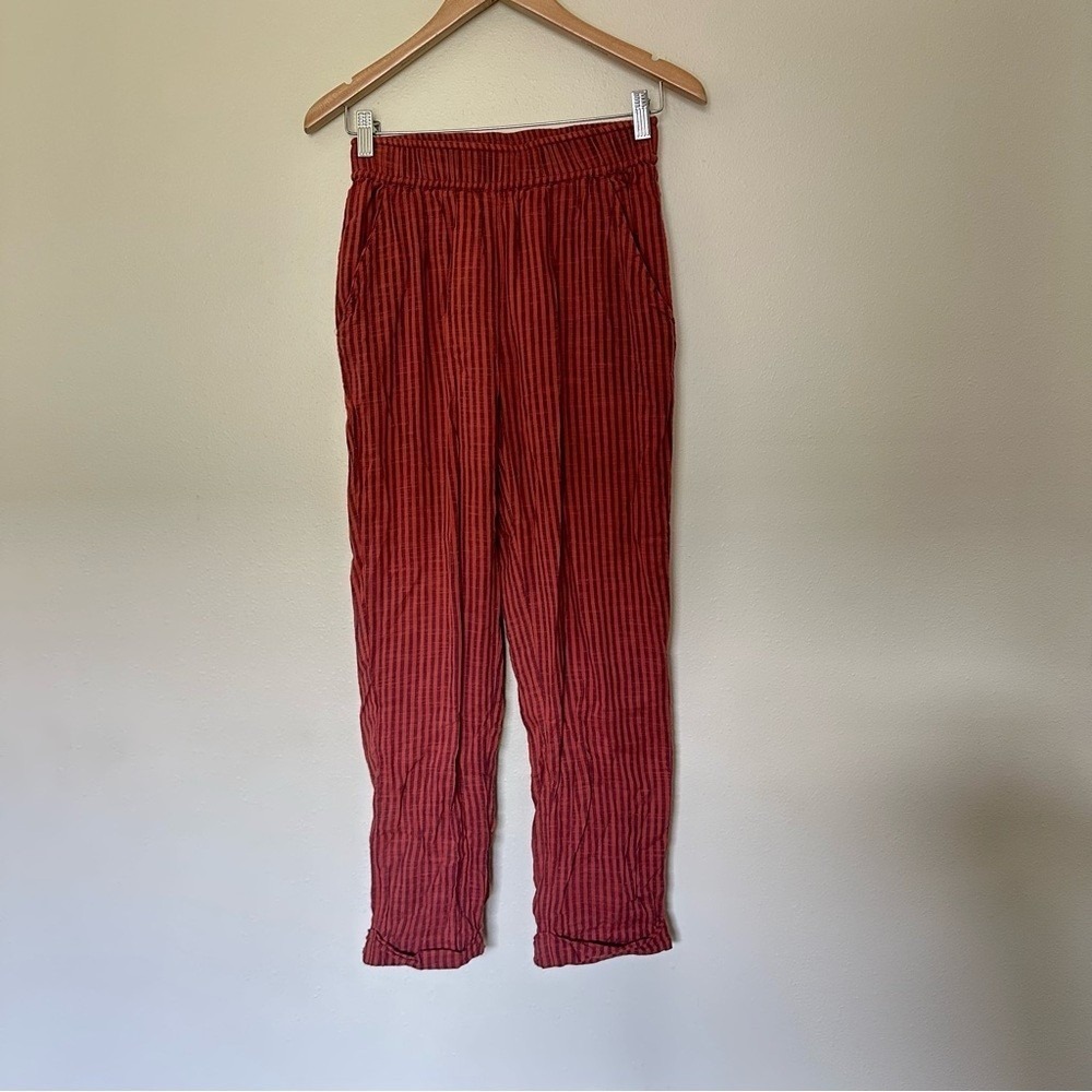 SUNDRY Women 0 Bohemian Striped Cotton Casual Roll Cuff Pants Womens Size 0
