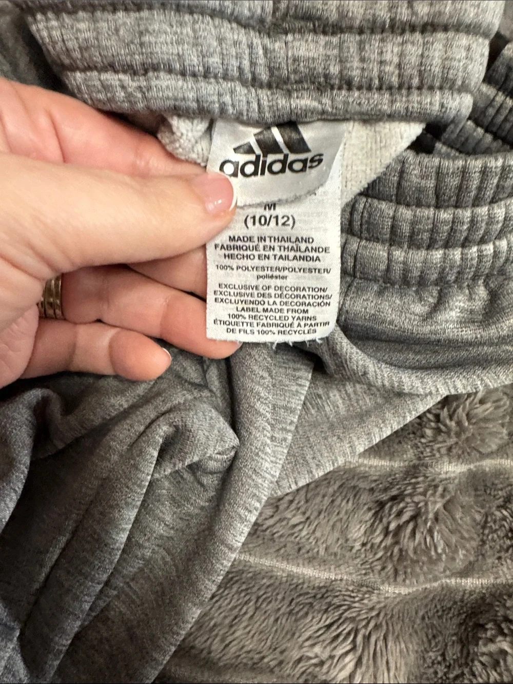 adidas Gray Jogger Pants with Black 3-Stripes - Picture 2 of 2
