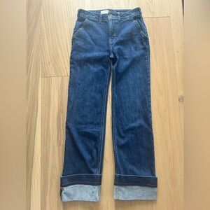 Pilcro Women's Dark Blue Wide Leg Jeans
