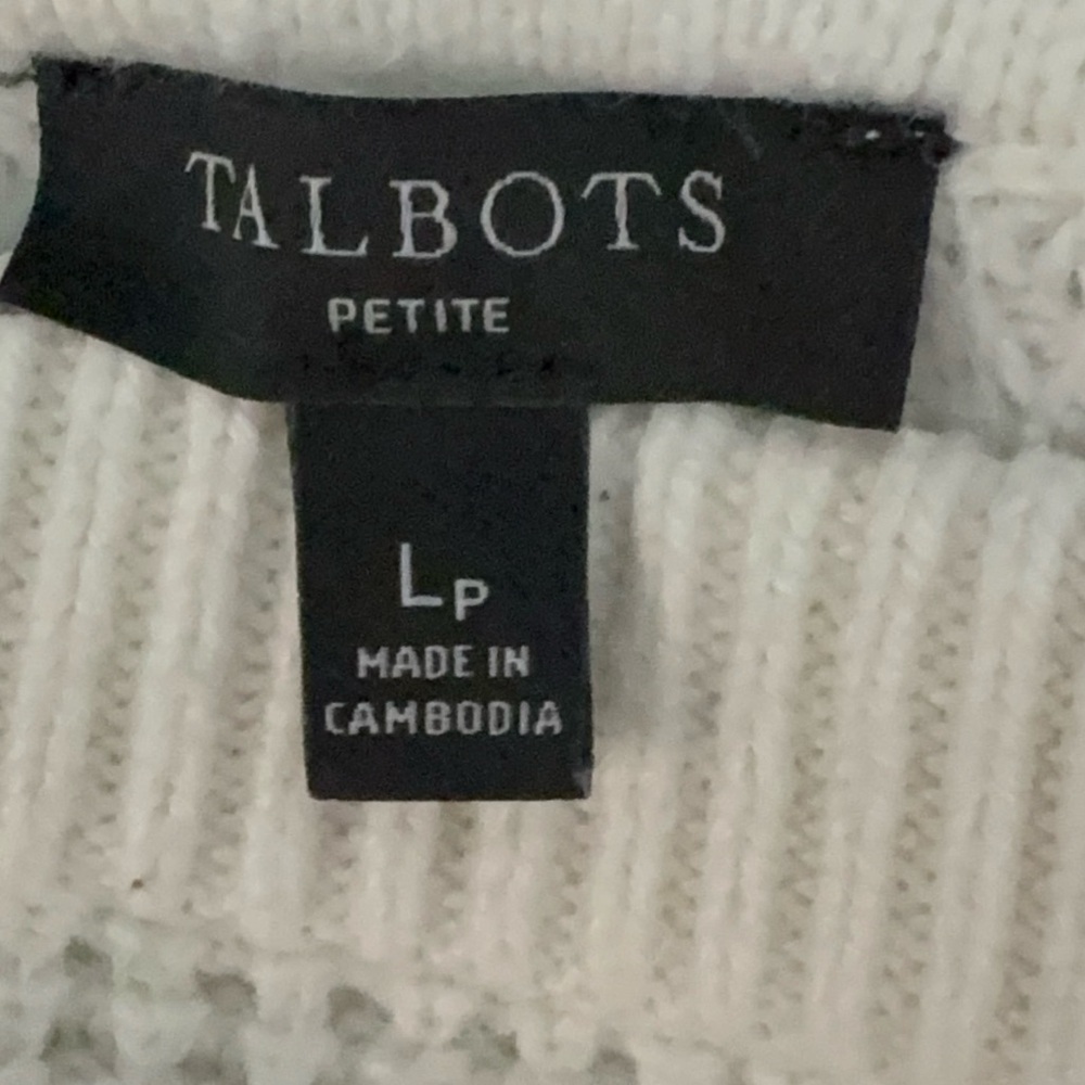 Talbots Classic Cream Knit Sweater - Picture 3 of 3