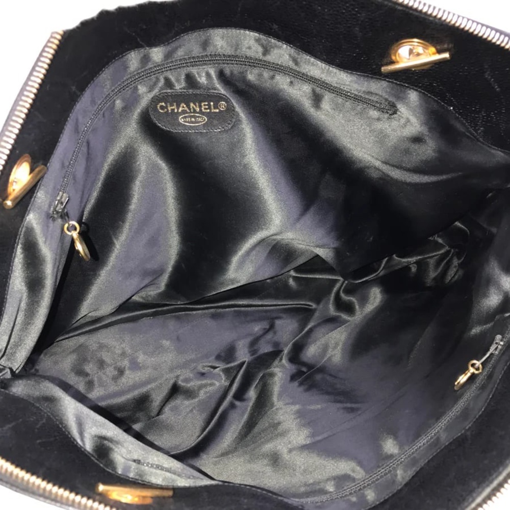 Authentic CHANEL jumbo black caviar leather supermodel large shipping tote - Picture 12 of 14