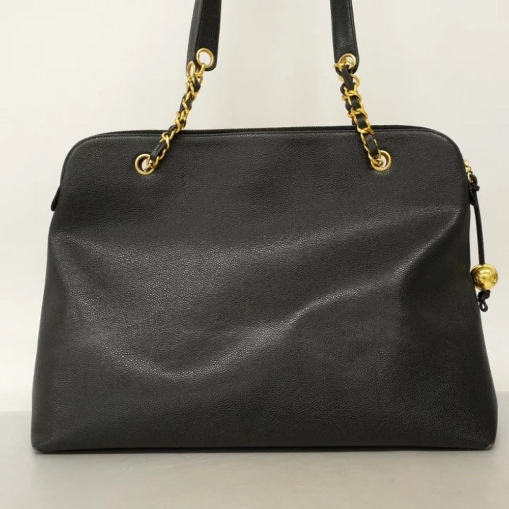 Authentic CHANEL jumbo black caviar leather supermodel large shipping tote - Picture 3 of 14